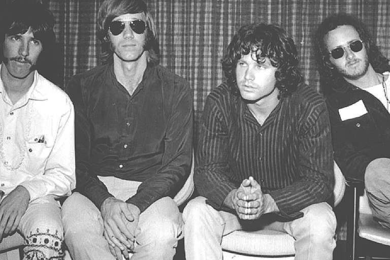 Jim Morrison (second from right) died in Paris in 1971 while his appeal against the conviction was pending.
